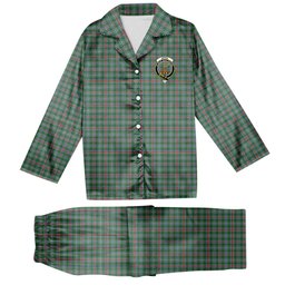 ScotsTee Shop Scottish Spens Fragment Ancient Clan Crest Tartan Pajama Satin Velvet Flannel Pajama Set
