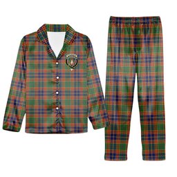 ScotsTee Shop Scottish Stephenson Old Modern Crest Tartan Pajama Satin Velvet Flannel Pajama Set