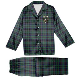 ScotsTee Shop Scottish Stevenson Crest Tartan Pajama Satin Velvet Flannel Pajama Set