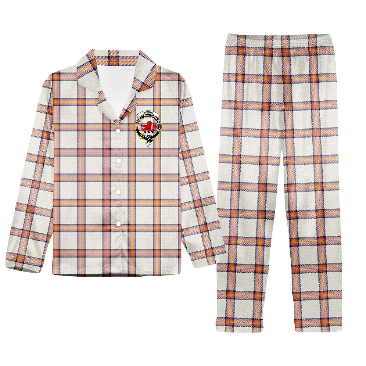 ScotsTee Shop Scottish Young Christina Ancient Crest Tartan Pajama Satin Velvet Flannel Pajama Set