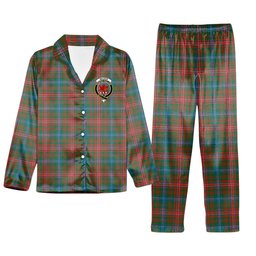ScotsTee Shop Scottish Wilson Janet Ancient Clan Crest Tartan Pajama Satin Velvet Flannel Pajama Set