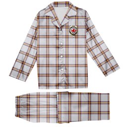 ScotsTee Shop Scottish Young Christina Modern Crest Tartan Pajama Satin Velvet Flannel Pajama Set