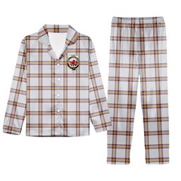 ScotsTee Shop Scottish Young Christina Modern Crest Tartan Pajama Satin Velvet Flannel Pajama Set