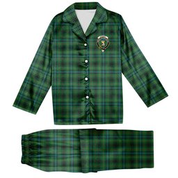 ScotsTee Shop Scottish Stewart Hunting Ancient Crest Tartan Pajama Satin Velvet Flannel Pajama Set