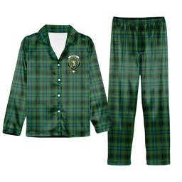 ScotsTee Shop Scottish Stewart Hunting Ancient Crest Tartan Pajama Satin Velvet Flannel Pajama Set