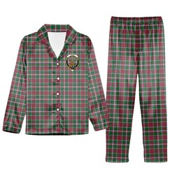 ScotsTee Shop Scottish Spens Ancient Crest Tartan Pajama Satin Velvet Flannel Pajama Set