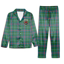 ScotsTee Shop Scottish Young Ancient Crest Tartan Pajama Satin Velvet Flannel Pajama Set