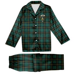 ScotsTee Shop Scottish Wallace Hunting Modern Crest Tartan Pajama Satin Velvet Flannel Pajama Set