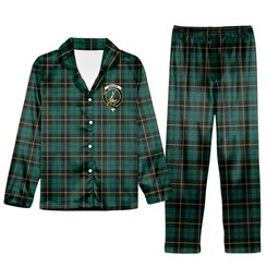 ScotsTee Shop Scottish Wallace Hunting Modern Crest Tartan Pajama Satin Velvet Flannel Pajama Set
