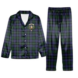 ScotsTee Shop Scottish Urquhart Brydone Crest Tartan Pajama Satin Velvet Flannel Pajama Set