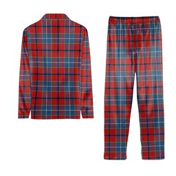 ScotsTee Shop Scottish Wishart Dress Ancient Crest Tartan Pajama Satin Velvet Flannel Pajama Set