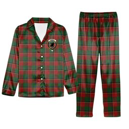 ScotsTee Shop Scottish Turnbull Dress Crest Tartan Pajama Satin Velvet Flannel Pajama Set