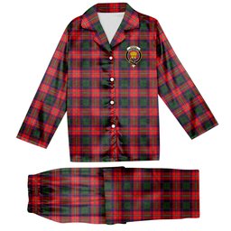 ScotsTee Shop Scottish Waugh Crest Tartan Pajama Satin Velvet Flannel Pajama Set