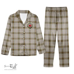 ScotsTee Shop Scottish Young in Australia Crest Tartan Pajama Satin Velvet Flannel Pajama Set