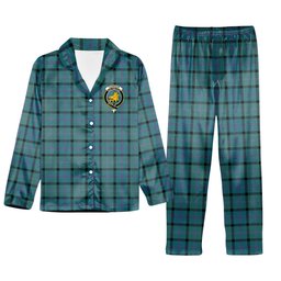 ScotsTee Shop Scottish Thomson Ancient Crest Tartan Pajama Satin Velvet Flannel Pajama Set