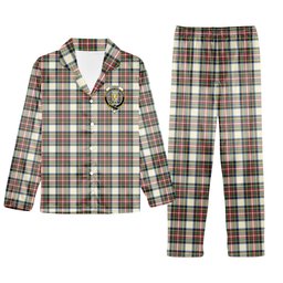 ScotsTee Shop Scottish Stewart Dress Ancient SC Crest Tartan Pajama Satin Velvet Flannel Pajama Set