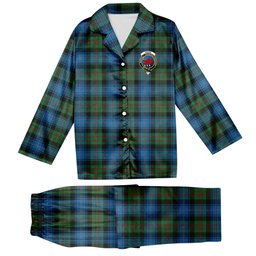 ScotsTee Shop Scottish Young Melvina Ancient Crest Tartan Pajama Satin Velvet Flannel Pajama Set