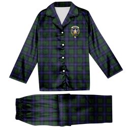 ScotsTee Shop Scottish Urquhart White Line Crest Tartan Pajama Satin Velvet Flannel Pajama Set