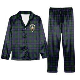 ScotsTee Shop Scottish Urquhart White Line Crest Tartan Pajama Satin Velvet Flannel Pajama Set