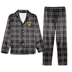 ScotsTee Shop Scottish Thomson Grey Crest Tartan Pajama Satin Velvet Flannel Pajama Set