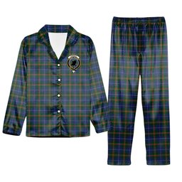 ScotsTee Shop Scottish Turnbull Hunting Crest Tartan Pajama Satin Velvet Flannel Pajama Set