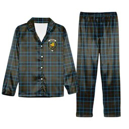 ScotsTee Shop Scottish Thomson Hunting Crest Tartan Pajama Satin Velvet Flannel Pajama Set