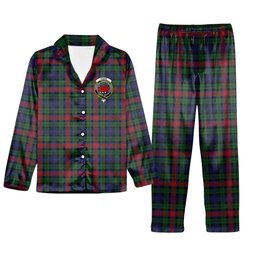 ScotsTee Shop Scottish Young Presidents Organisation Crest Tartan Pajama Satin Velvet Flannel Pajama Set