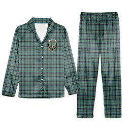 ScotsTee Shop Scottish Stevenson Ancient Crest Tartan Pajama Satin Velvet Flannel Pajama Set