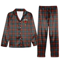 ScotsTee Shop Scottish Wilson Janet 2 Crest Tartan Pajama Satin Velvet Flannel Pajama Set
