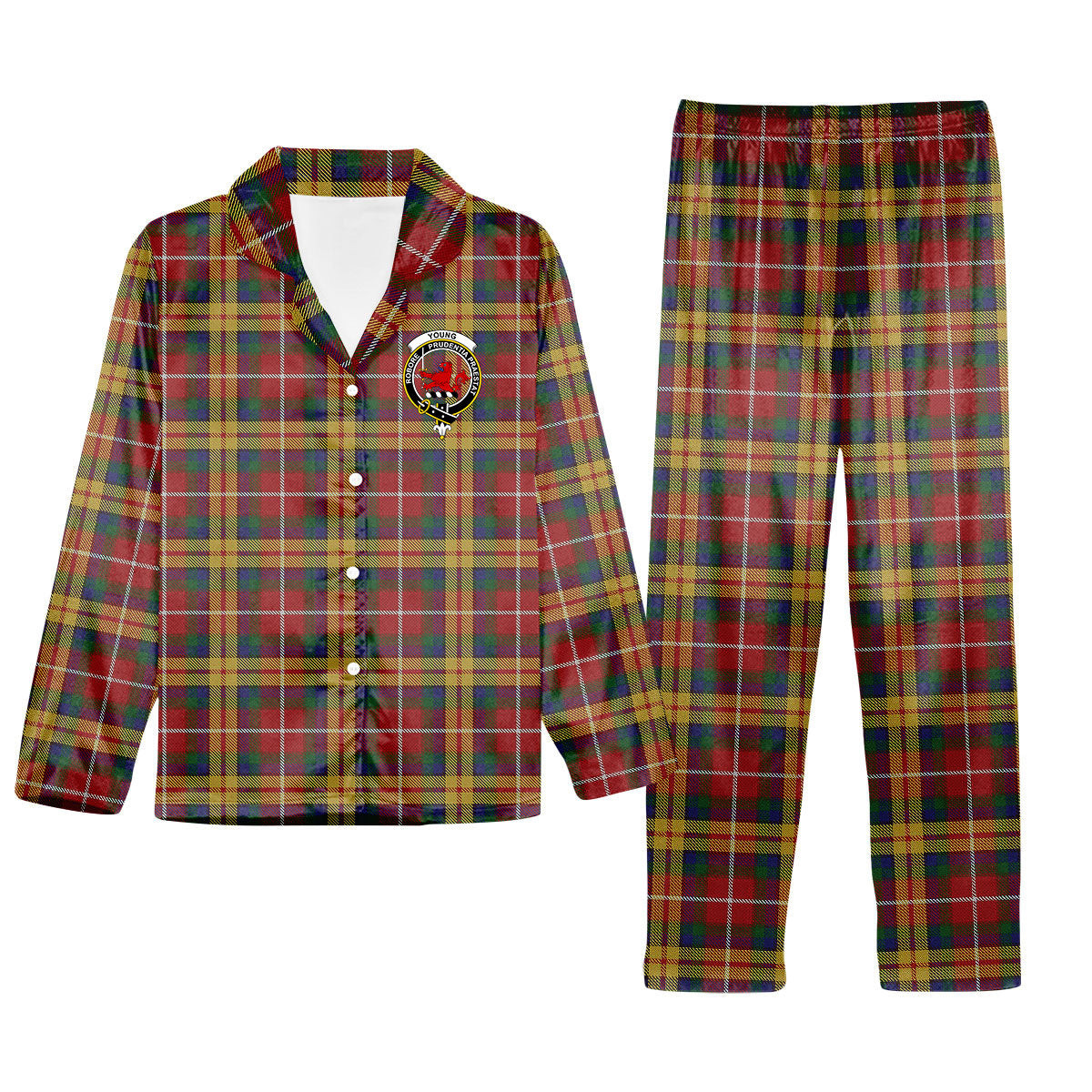 ScotsTee Shop Scottish Young Presidents Organisation Dress Crest Tartan Pajama Satin Velvet Flannel Pajama Set