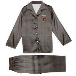 ScotsTee Shop Scottish Young Weathered Clan Crest Tartan Pajama Satin Velvet Flannel Pajama Set