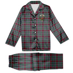 ScotsTee Shop Scottish Spence Crest Tartan Pajama Satin Velvet Flannel Pajama Set