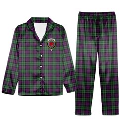 ScotsTee Shop Scottish Wilsons 158 Crest Tartan Pajama Satin Velvet Flannel Pajama Set