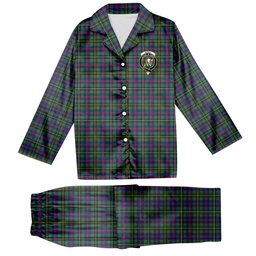 ScotsTee Shop Scottish Wood SC Crest Tartan Pajama Satin Velvet Flannel Pajama Set