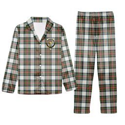 ScotsTee Shop Scottish Stewart Dress Ancient Crest Tartan Pajama Satin Velvet Flannel Pajama Set