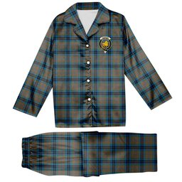 ScotsTee Shop Scottish Thomson Hunting Ancient Crest Tartan Pajama Satin Velvet Flannel Pajama Set