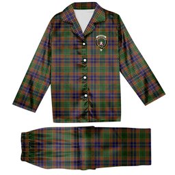 ScotsTee Shop Scottish Stevenson Old Crest Tartan Pajama Satin Velvet Flannel Pajama Set