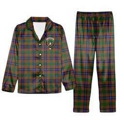 ScotsTee Shop Scottish Stevenson Old Crest Tartan Pajama Satin Velvet Flannel Pajama Set