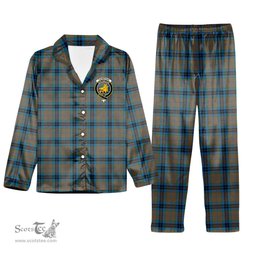 ScotsTee Shop Scottish Thompson Society Hunting Ancient Crest Tartan Pajama Satin Velvet Flannel Pajama Set