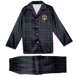 ScotsTee Shop Scottish Urquhart Crest Tartan Pajama Satin Velvet Flannel Pajama Set