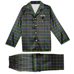 ScotsTee Shop Scottish Turnbull of Thornton Crest Tartan Pajama Satin Velvet Flannel Pajama Set