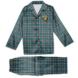 ScotsTee Shop Scottish Thomson Blue Ancient Clan Crest Tartan Pajama Satin Velvet Flannel Pajama Set