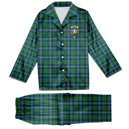 ScotsTee Shop Scottish Urquhart Ancient Crest Tartan Pajama Satin Velvet Flannel Pajama Set