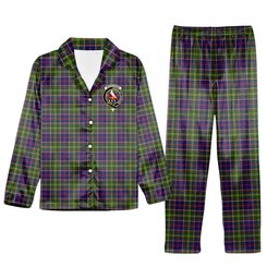 ScotsTee Shop Scottish Whitefoord Crest Tartan Pajama Satin Velvet Flannel Pajama Set
