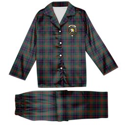 ScotsTee Shop Scottish Stewart of Appin Hunting Modern Clan Crest Tartan Pajama Satin Velvet Flannel Pajama Set