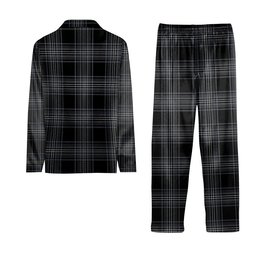 ScotsTee Shop Scottish Stewart Mourning Originaux Modern Clan Crest Tartan Pajama Satin Velvet Flannel Pajama Set