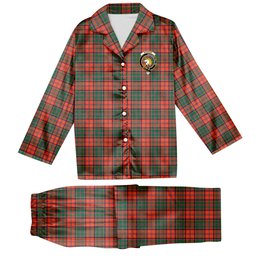 ScotsTee Shop Scottish Stewart of Appin Ancient Crest Tartan Pajama Satin Velvet Flannel Pajama Set