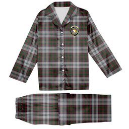 ScotsTee Shop Scottish Stewart of Appin Dress Crest Tartan Pajama Satin Velvet Flannel Pajama Set