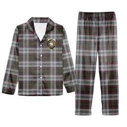ScotsTee Shop Scottish Stewart of Appin Dress Crest Tartan Pajama Satin Velvet Flannel Pajama Set
