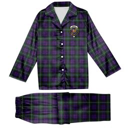 ScotsTee Shop Scottish Baillie Highland Society Crest Tartan Pajama Satin Velvet Flannel Pajama Set